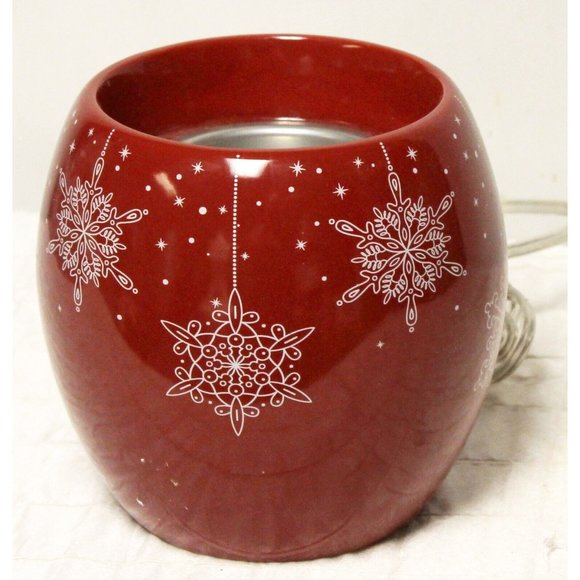 Yankee Candle Scenterpiece Tart Warmer Wax Red Snowflakes Barrel Round Electric - Picture 2 of 9